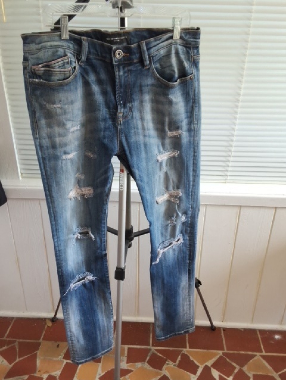 Cult of Individuality Distressed Blue Skinny Jeans